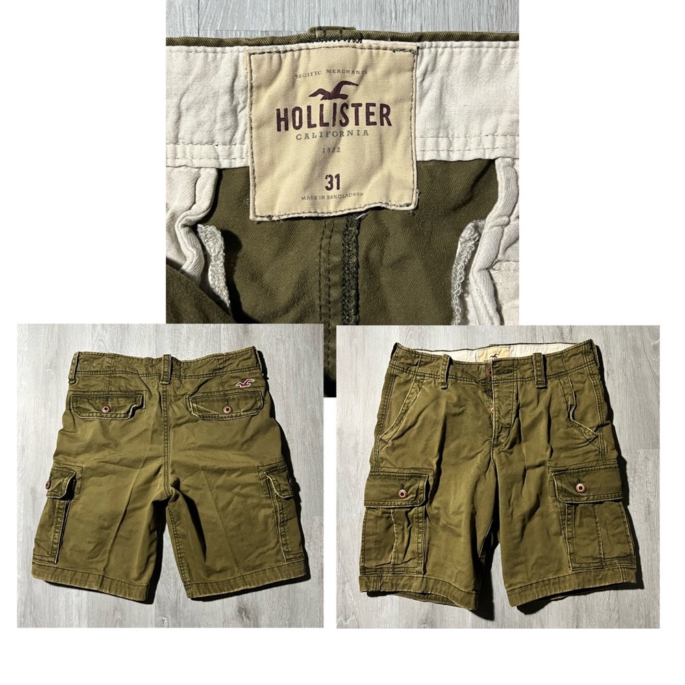 Hollister Cargo Shorts 31 Dark Green